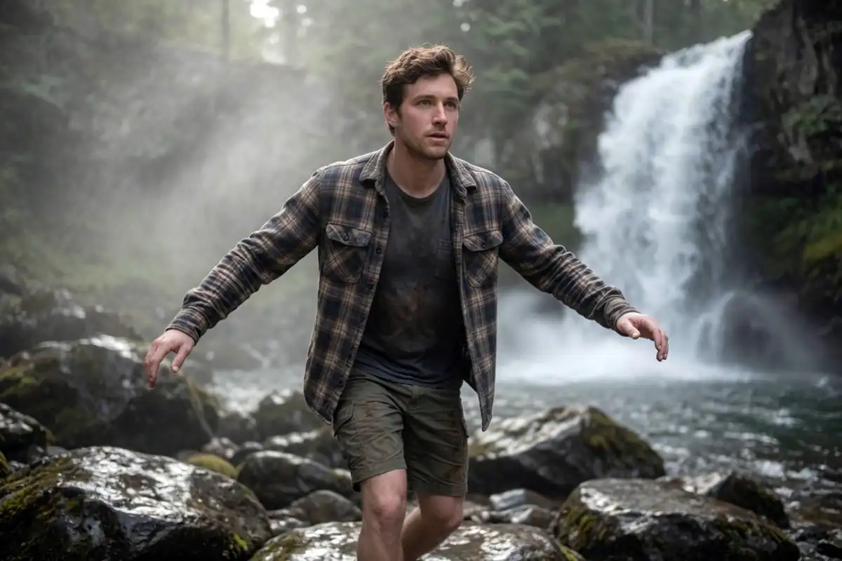 Ryan at a waterfall