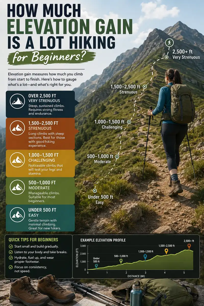 Hiker maintaining a steady pace while checking a smartwatch during a strenuous mountain climb