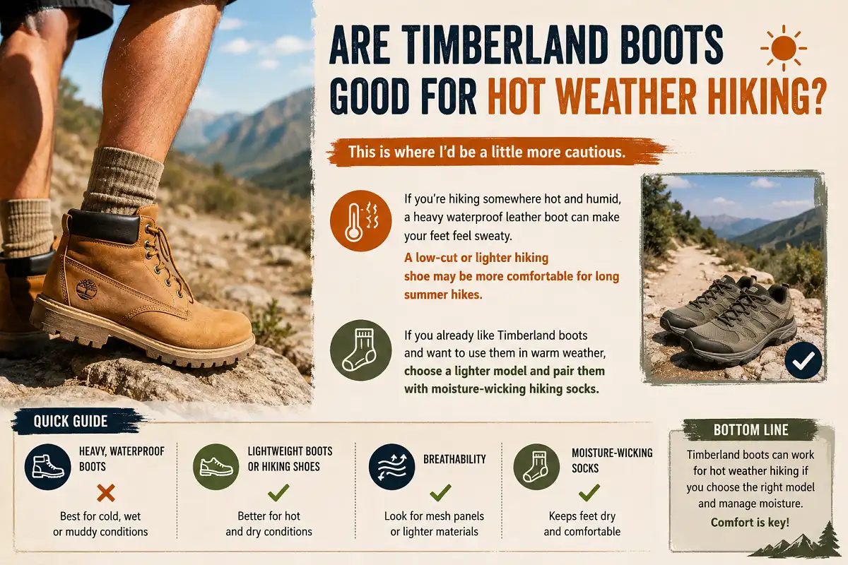 Timberland boots for hot weather hiking with lightweight footwear tips