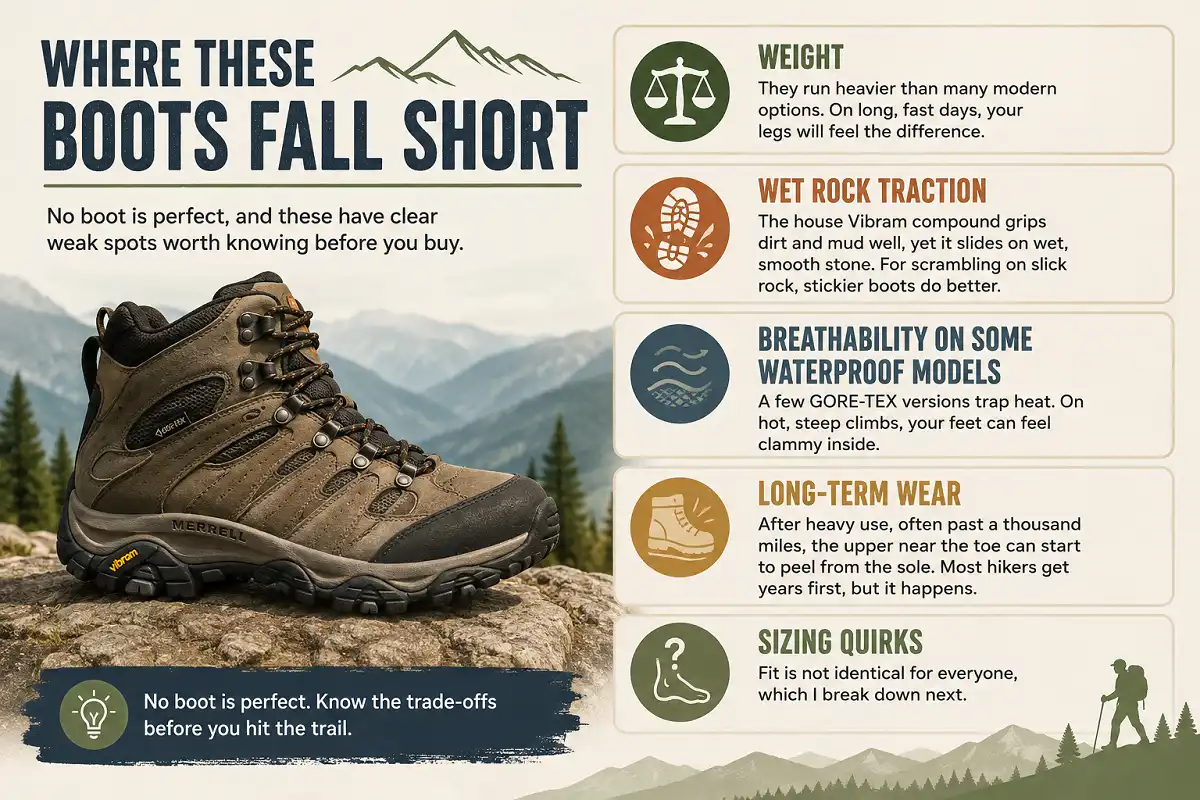 Main drawbacks of Merrell hiking boots before you buy