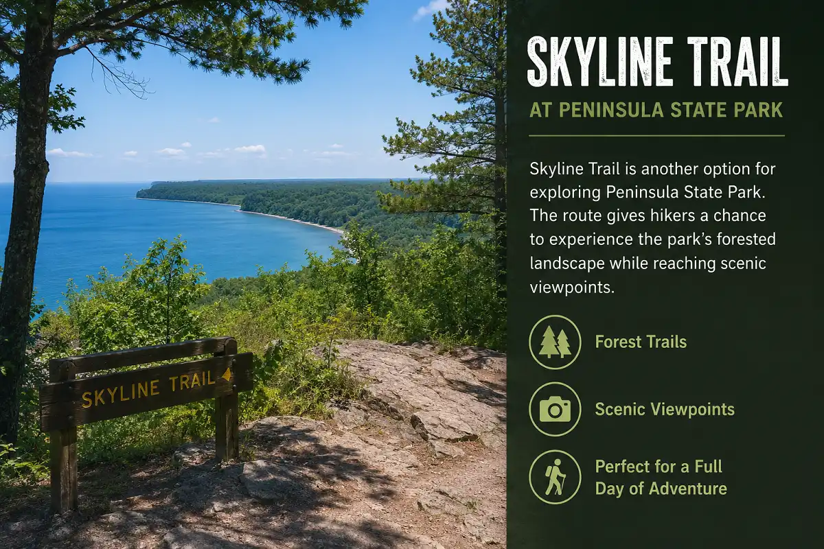 Scenic view from Skyline Trail at Peninsula State Park